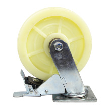 8 inch heavy duty  plate durable PP casters with brake